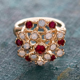 Gold Pinfire Opal Crystal Ruby