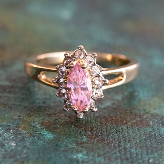 Gold Clear Crystal Pink Tourmaline