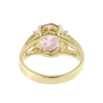 Vintage 1980s Alexandrite Cubic Zirconia Ring with Clear Austrian Crystals – 18k Yellow Gold Electroplated – Made in USA jewelry image 1