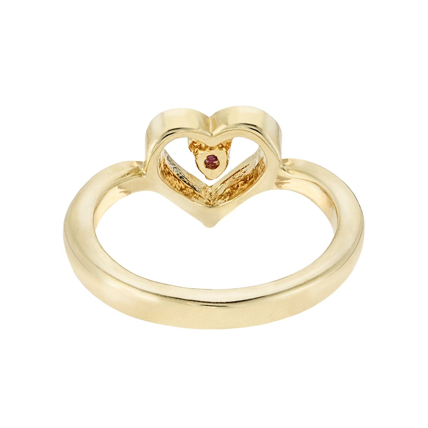 Vintage 1970s Amethyst Austrian Crystal Heart Ring - 18k Yellow Gold Electroplated - Made in USA jewelry image 1