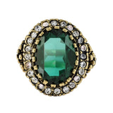 Gold Emerald Crystal Clear Antiqued