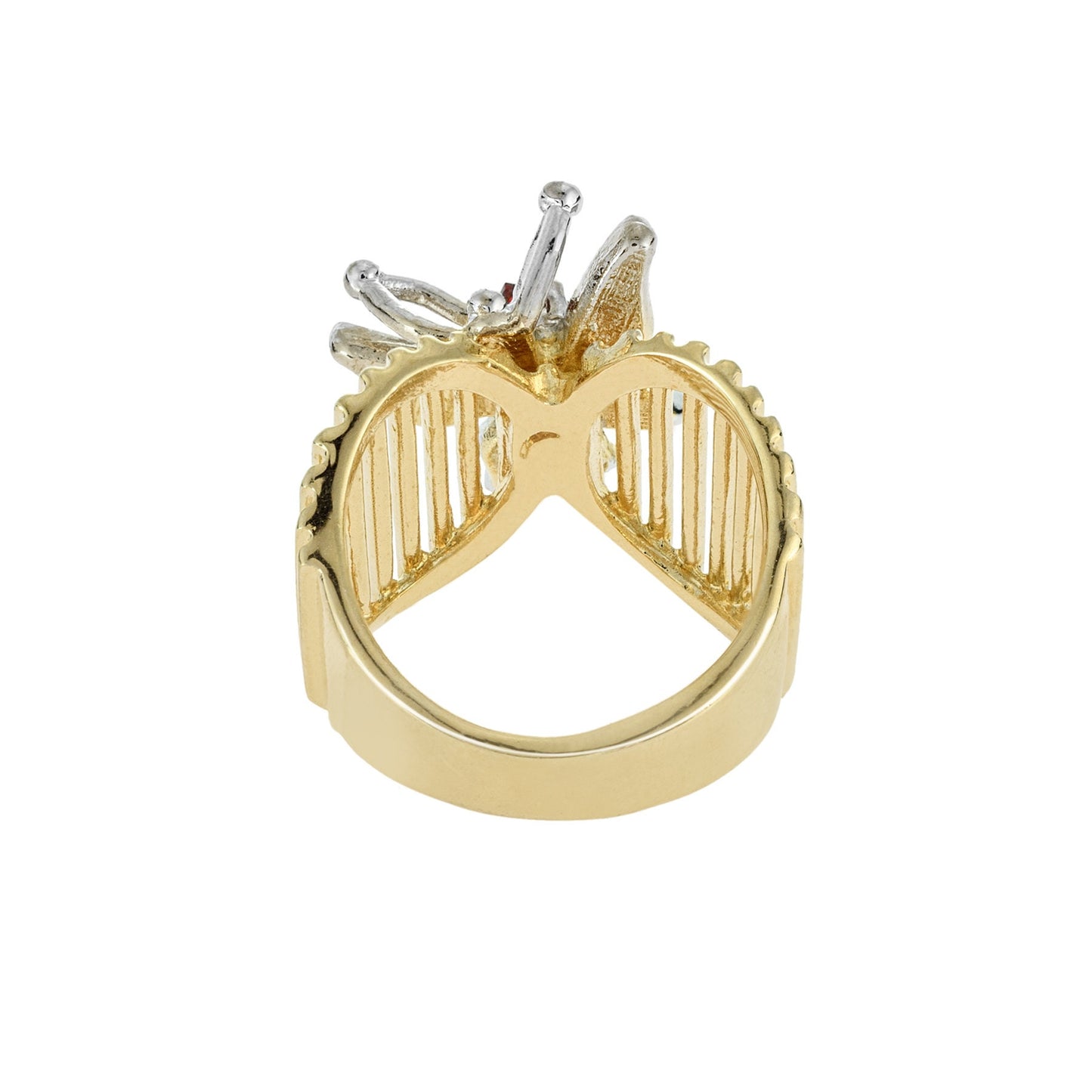 Vintage 1980s Butterfly Ring with Garnet and Clear Austrian Crystals – 18kt Yellow Gold Electroplated jewelry image 1