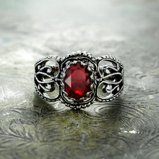 Silver Ruby Crystal Austrian