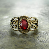 Gold Ruby Crystal Austrian