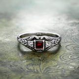 Silver Austrian Crystal Ruby
