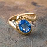 Gold Clear Crystal Blue Topaz