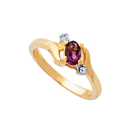 Vintage 1980s Oval Amethyst and Clear Austrian Crystal Ring – 18k Yellow Gold Electroplated – Made in USA #R1036 jewelry image 1