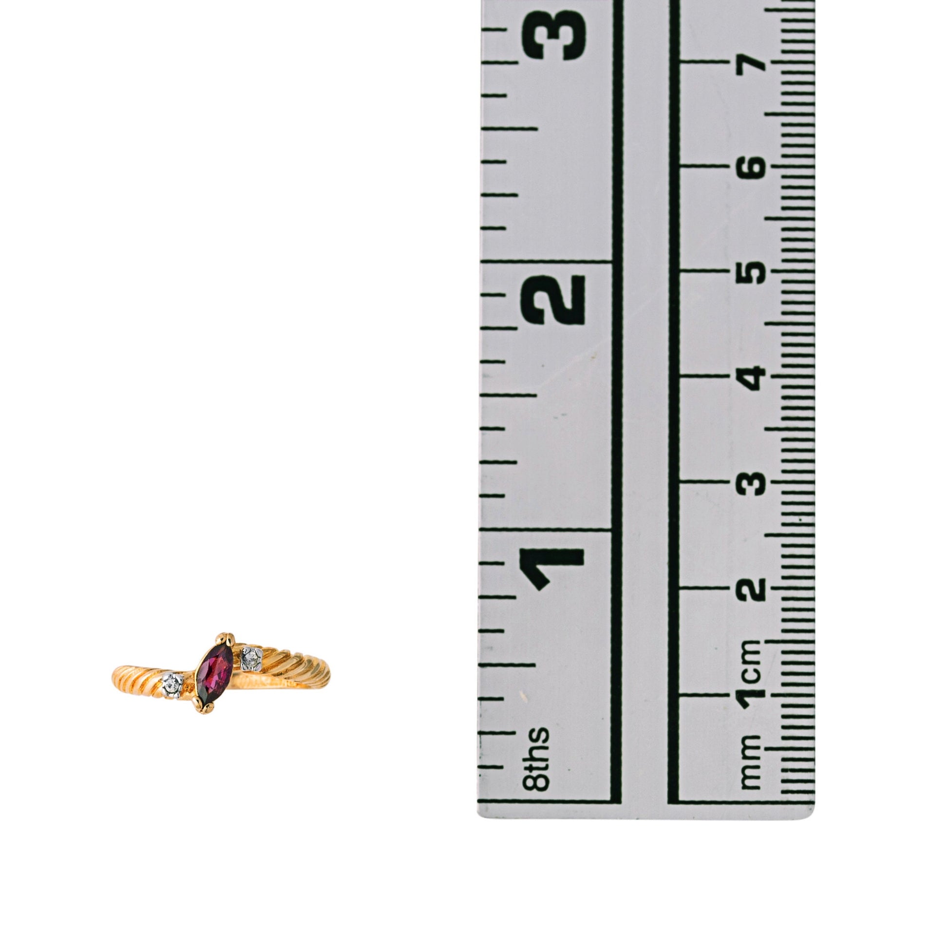Vintage Dainty Amethyst Marquise Austrian Crystal Ring - 18k Yellow Gold Electroplated - Made in USA jewelry image 1