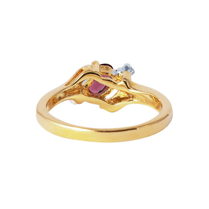 Vintage 1980s Oval Amethyst and Clear Austrian Crystal Ring – 18k Yellow Gold Electroplated – Made in USA #R1036 jewelry image 1