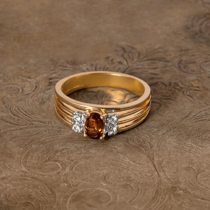 Vintage 1980s Smoke Topaz and Clear Austrian Crystal 18k Gold Electroplated Band Ring jewelry image 1