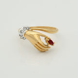 Gold Ruby Clear Crystal Austrian