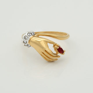 Gold Ruby Clear Crystal Austrian