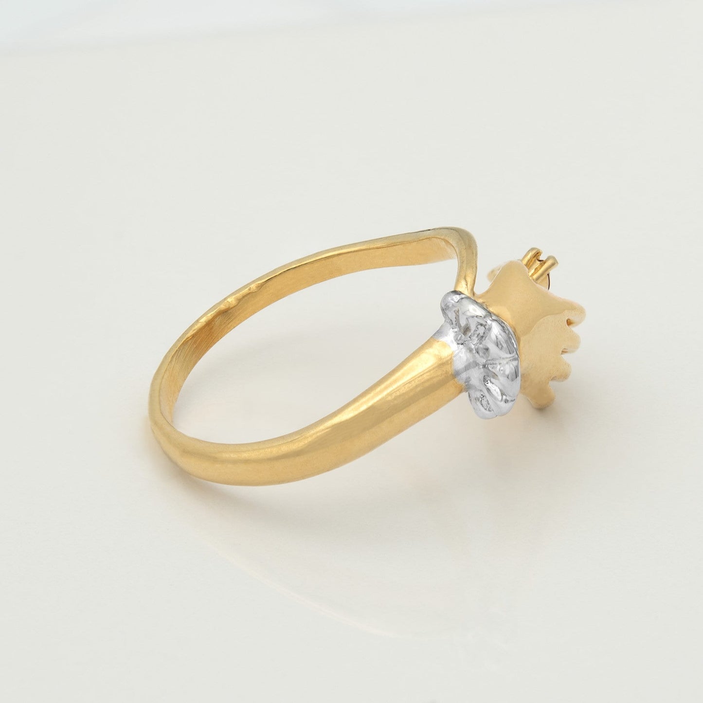 Harper Victorian Hand Ring with Sapphire Crystal and Austrian Crystals - 18k Gold Electroplated jewelry image 1
