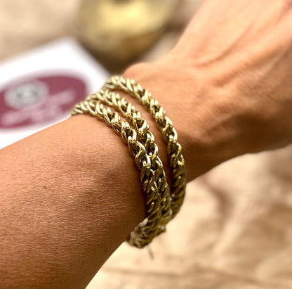 Vintage Oscar de la Renta Twisted Rope Chain Bracelet - Gold Tone jewelry image 1