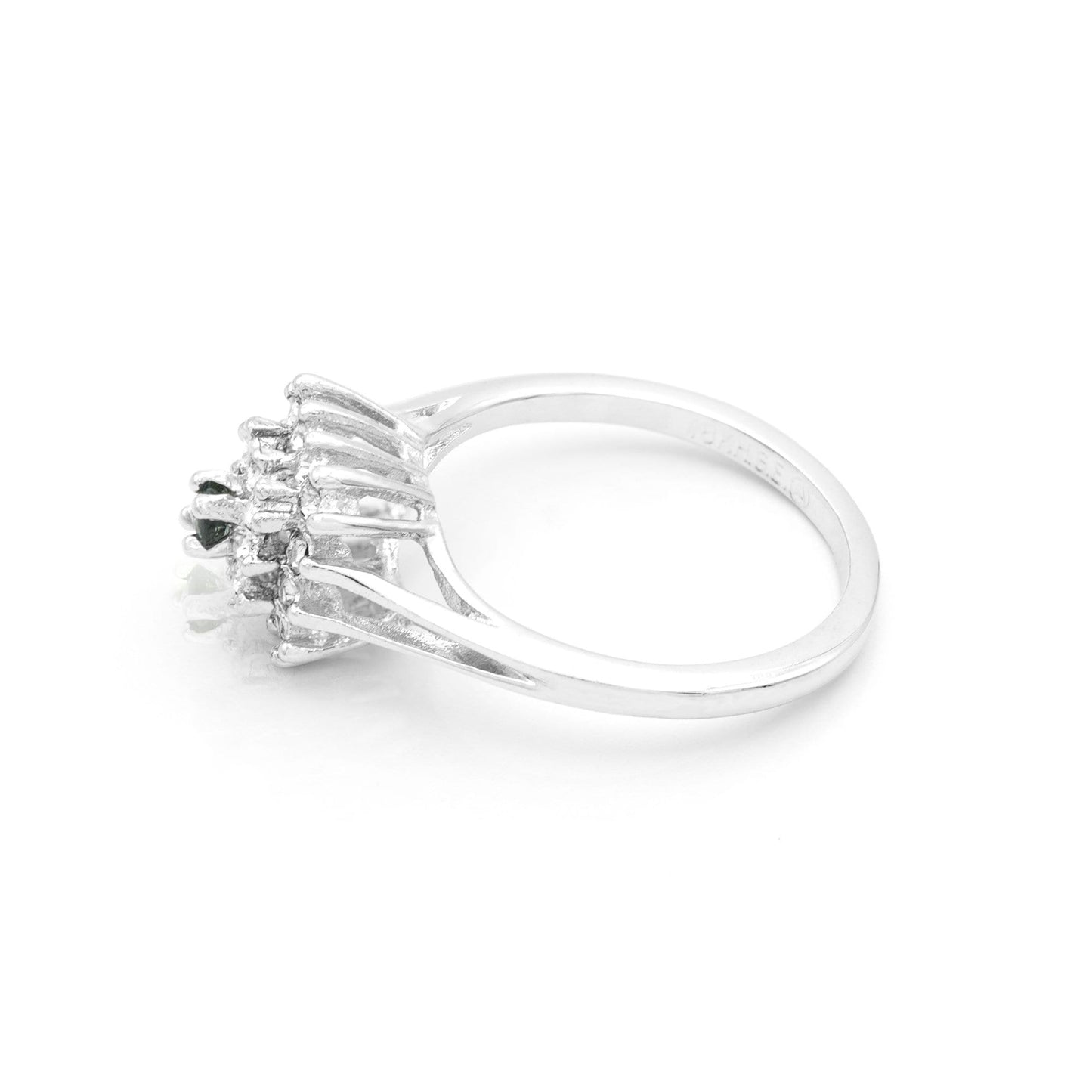 Riley Genuine Sapphire Ring with Austrian Crystals - 18k White Gold Electroplated jewelry image 1