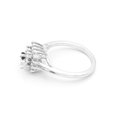 Riley Genuine Sapphire Ring with Austrian Crystals - 18k White Gold Electroplated jewelry image 1