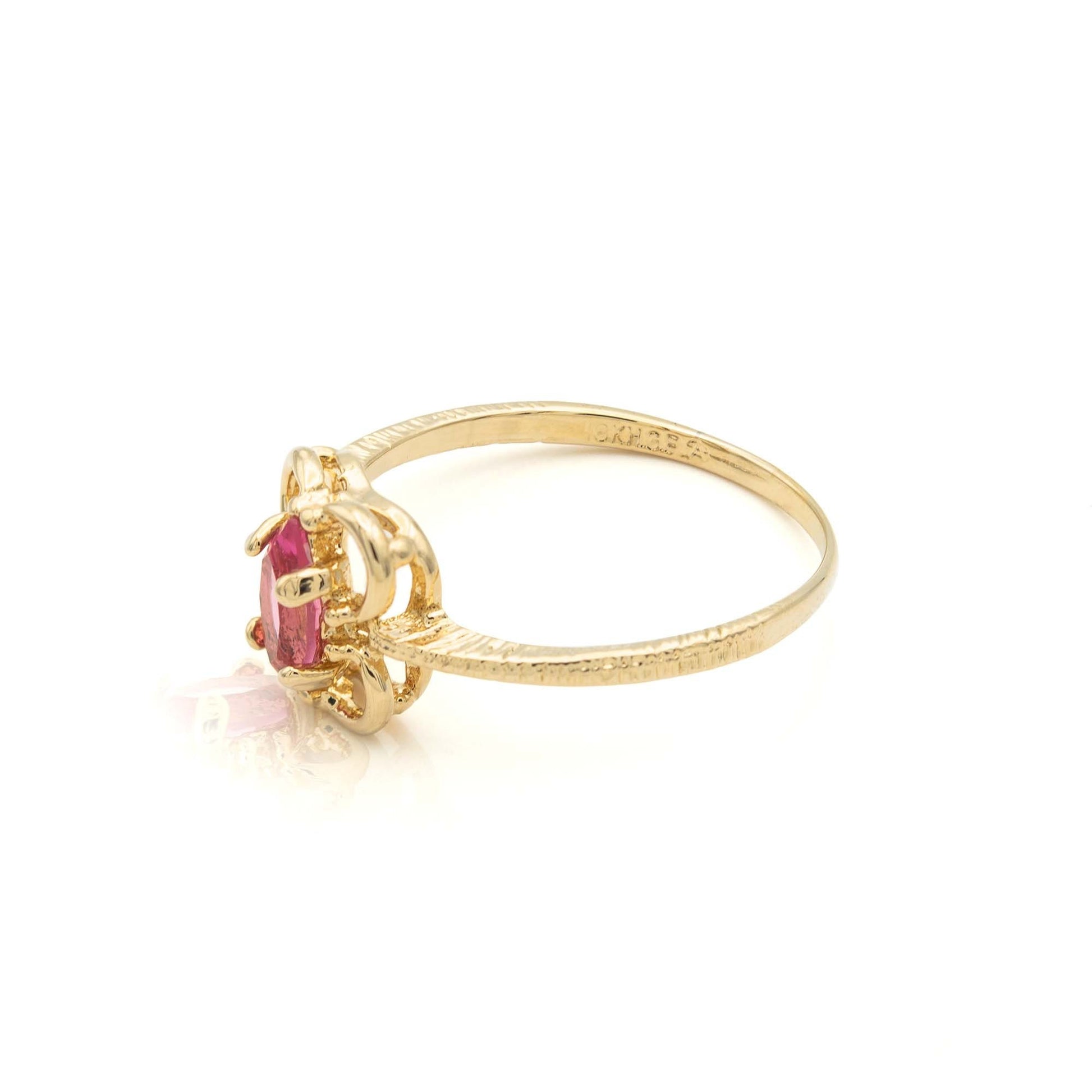 Maisie Vintage Pink Tourmaline Austrian Crystal Ring - 18k Gold Electroplated jewelry image 1