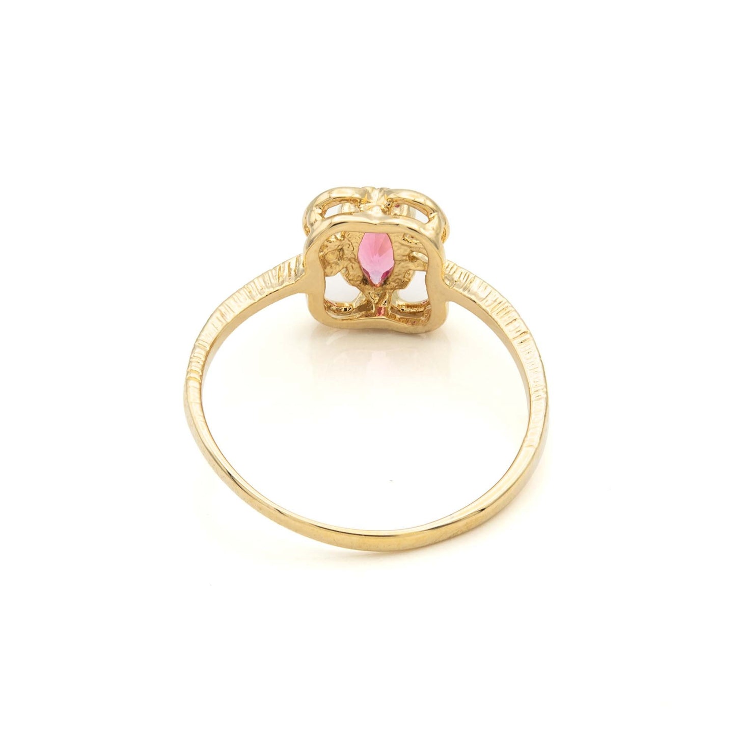 Maisie Vintage Pink Tourmaline Austrian Crystal Ring - 18k Gold Electroplated jewelry image 1