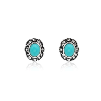 Vintage Black Onyx and Clear Austrian Crystal Post Earrings - Antiqued White Gold Electroplated jewelry image 1