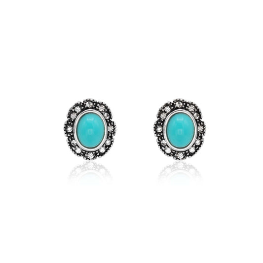 Vintage Black Onyx and Clear Austrian Crystal Post Earrings - Antiqued White Gold Electroplated jewelry image 1