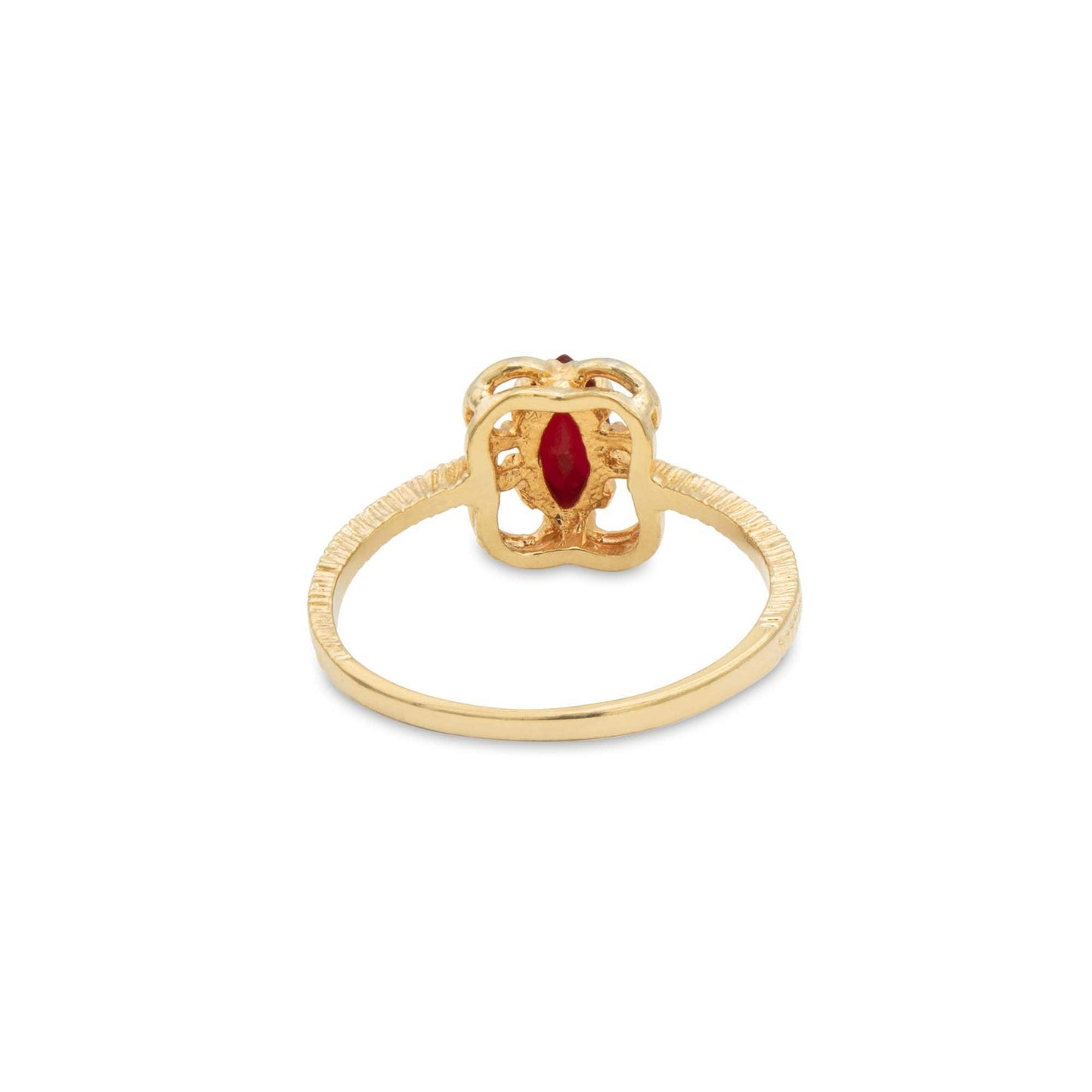 Vintage Marquise Ruby Austrian Crystal Ring - 18k Yellow Gold Electroplated - Made in USA jewelry image 1