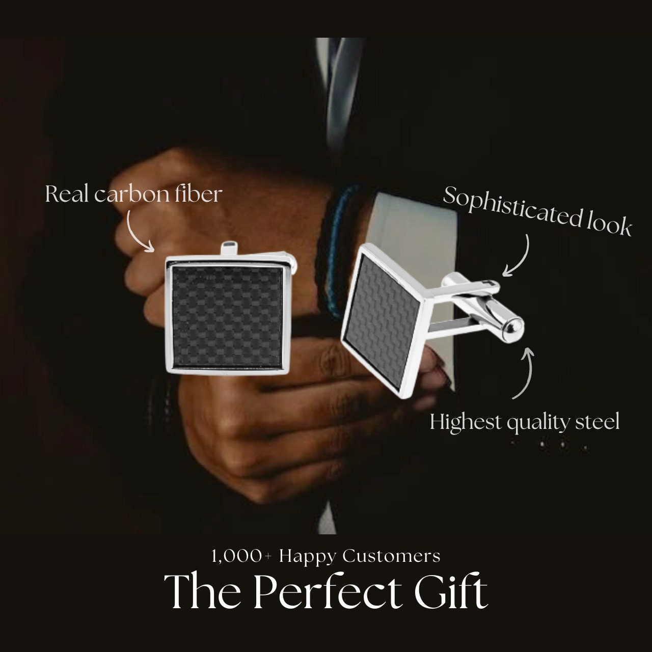 Engravable Oval Stainless Steel Cufflinks - Personalized Monogram Initials jewelry image 1