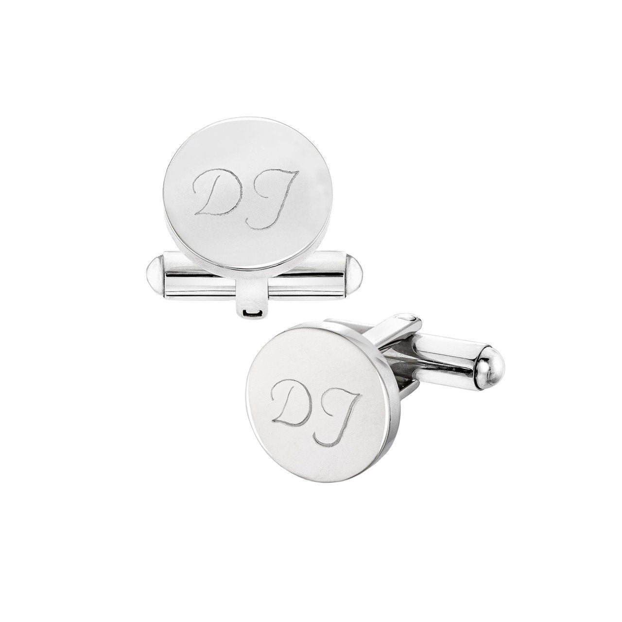 Engravable Oval Stainless Steel Cufflinks - Personalized Monogram Initials jewelry image 1
