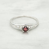 Genuine Garnet White Gold