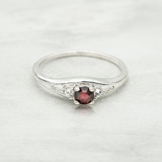 Genuine Garnet White Gold