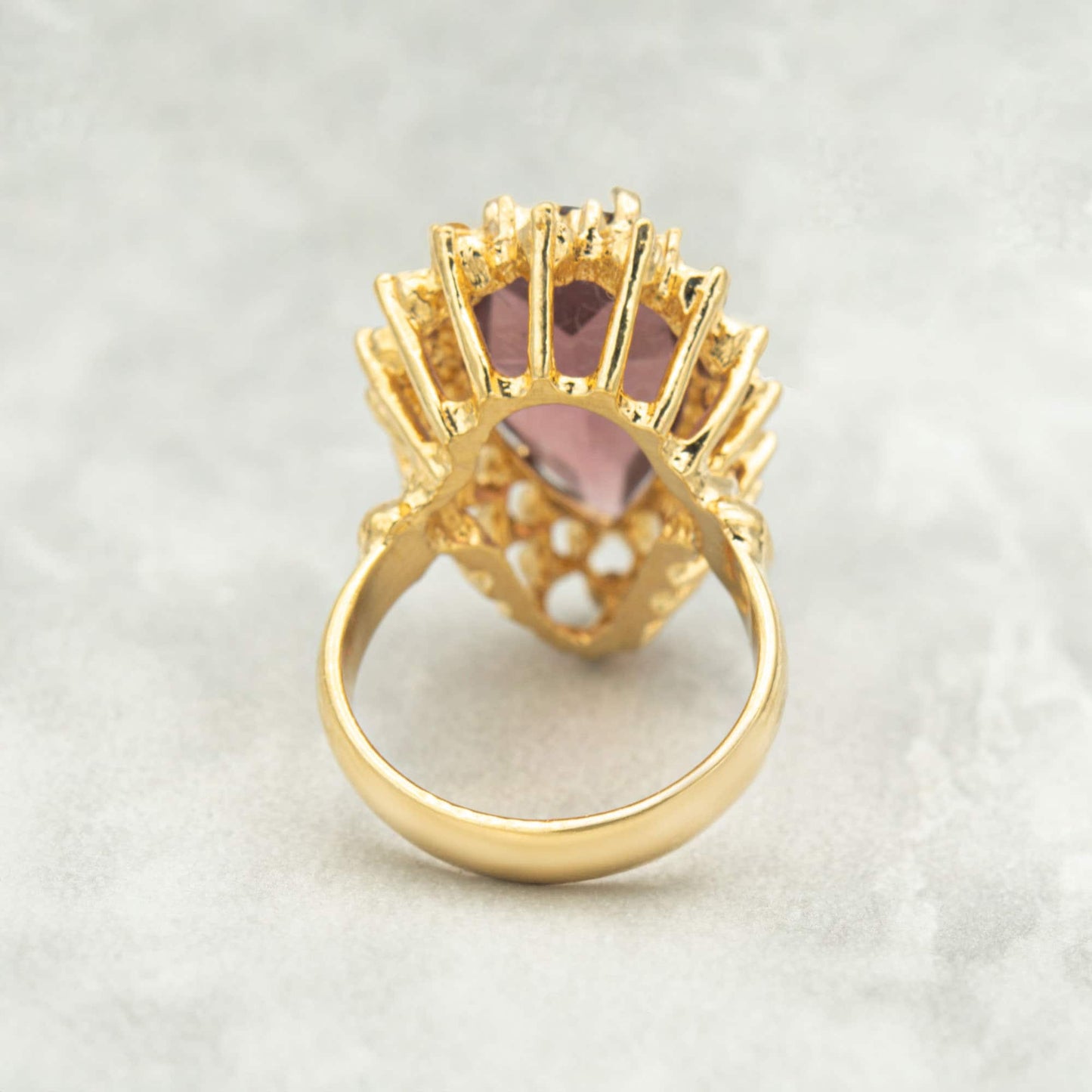Victorian Style Amethyst Austrian Crystal Cocktail Ring – 18k Gold Electroplated #R212 jewelry image 1