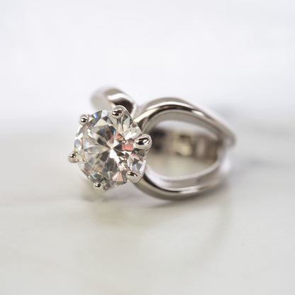 Vintage 1980s 8 ct. Marquise Cut AAAAA Cubic Zirconia Solitaire Ring – 18KT White Gold Electroplated jewelry image 1