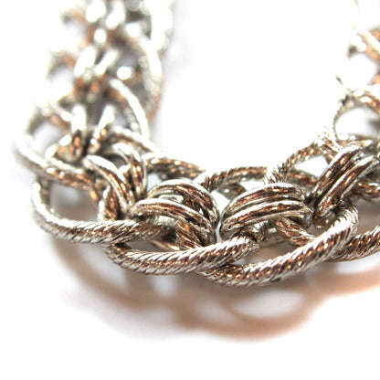 Oscar De La Renta Silver Tone Textured Links Bracelet - 7.5 Inches jewelry image 1