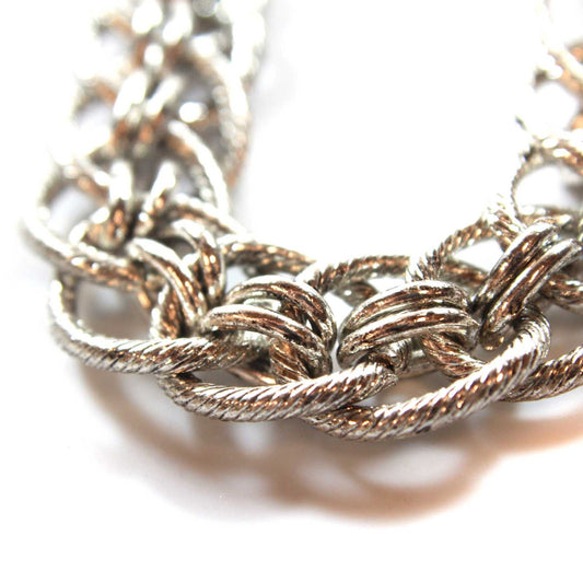 Oscar De La Renta Silver Tone Textured Links Bracelet - 7.5 Inches jewelry image 1