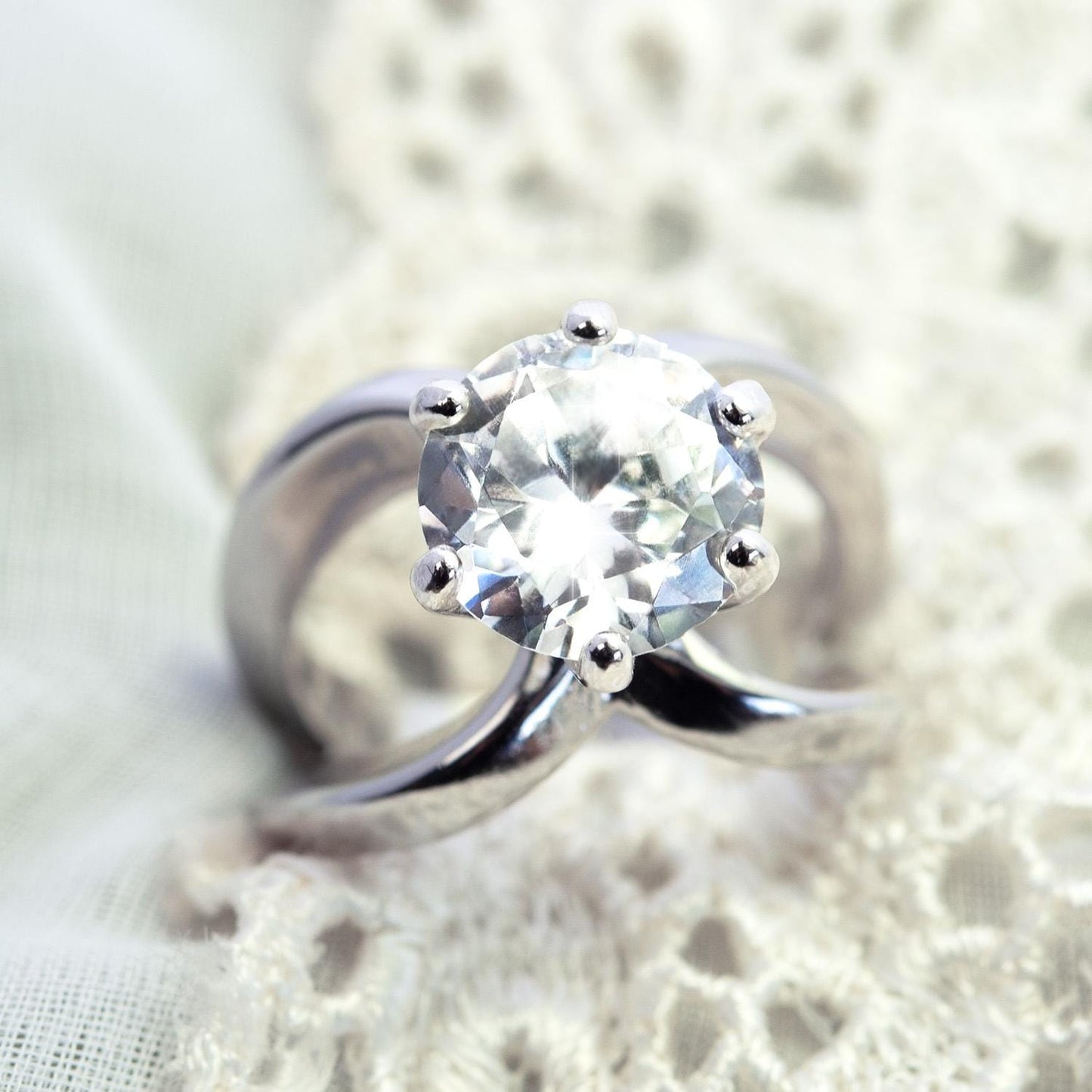 Vintage 1980s 8 ct. Marquise Cut AAAAA Cubic Zirconia Solitaire Ring – 18KT White Gold Electroplated jewelry image 1
