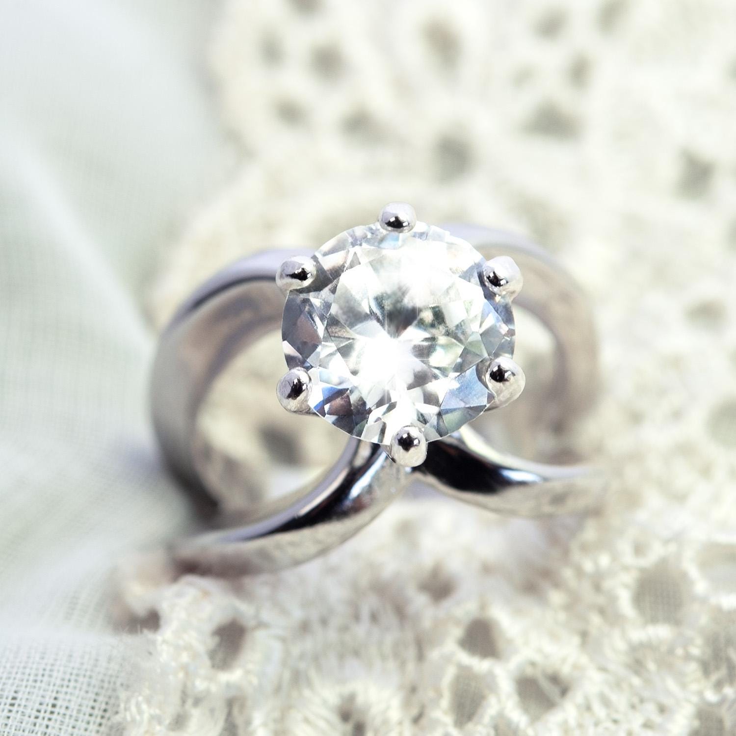 Vintage 1980s 8 ct. Marquise Cut AAAAA Cubic Zirconia Solitaire Ring – 18KT White Gold Electroplated jewelry image 1