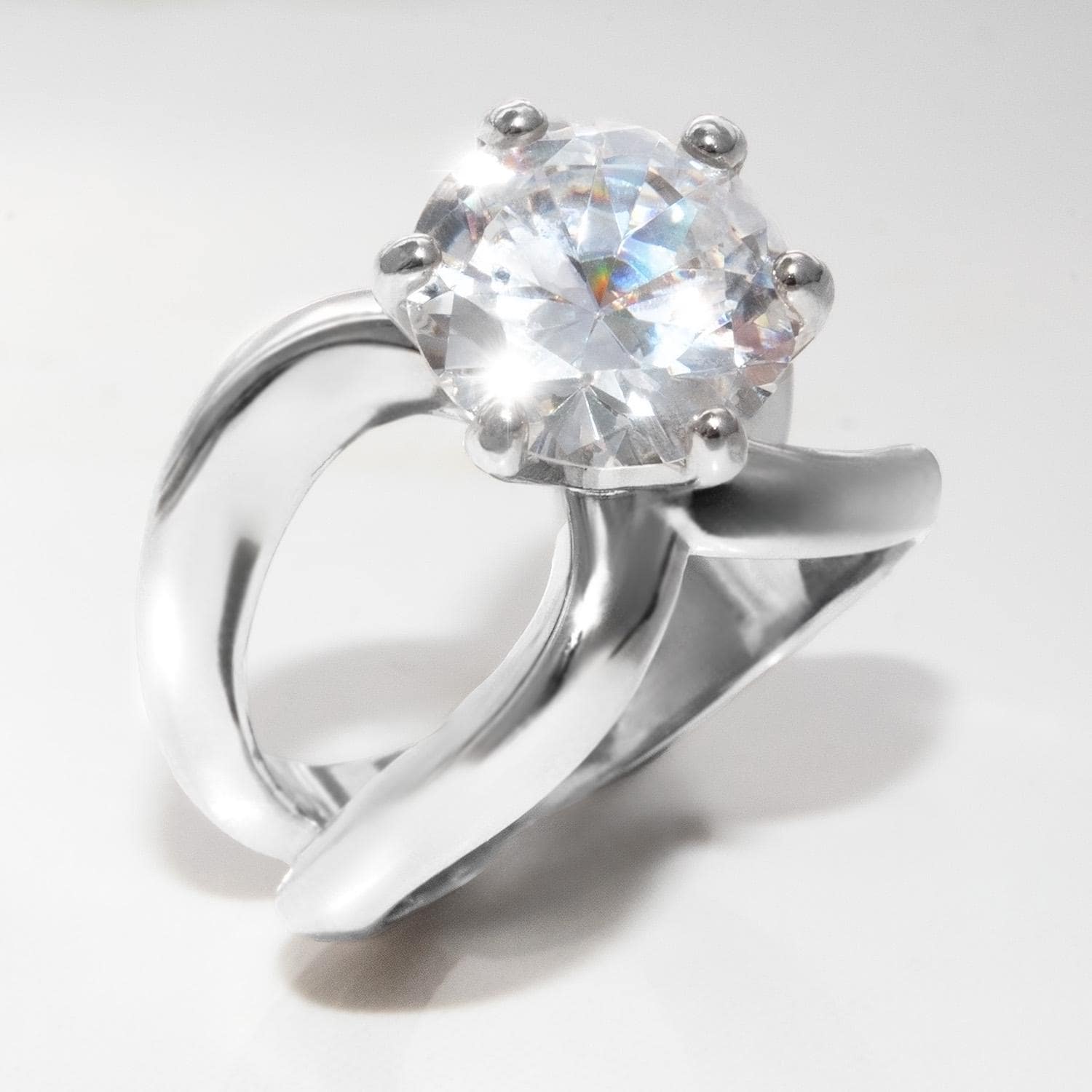 Vintage 1980s 8 ct. Marquise Cut AAAAA Cubic Zirconia Solitaire Ring – 18KT White Gold Electroplated jewelry image 1
