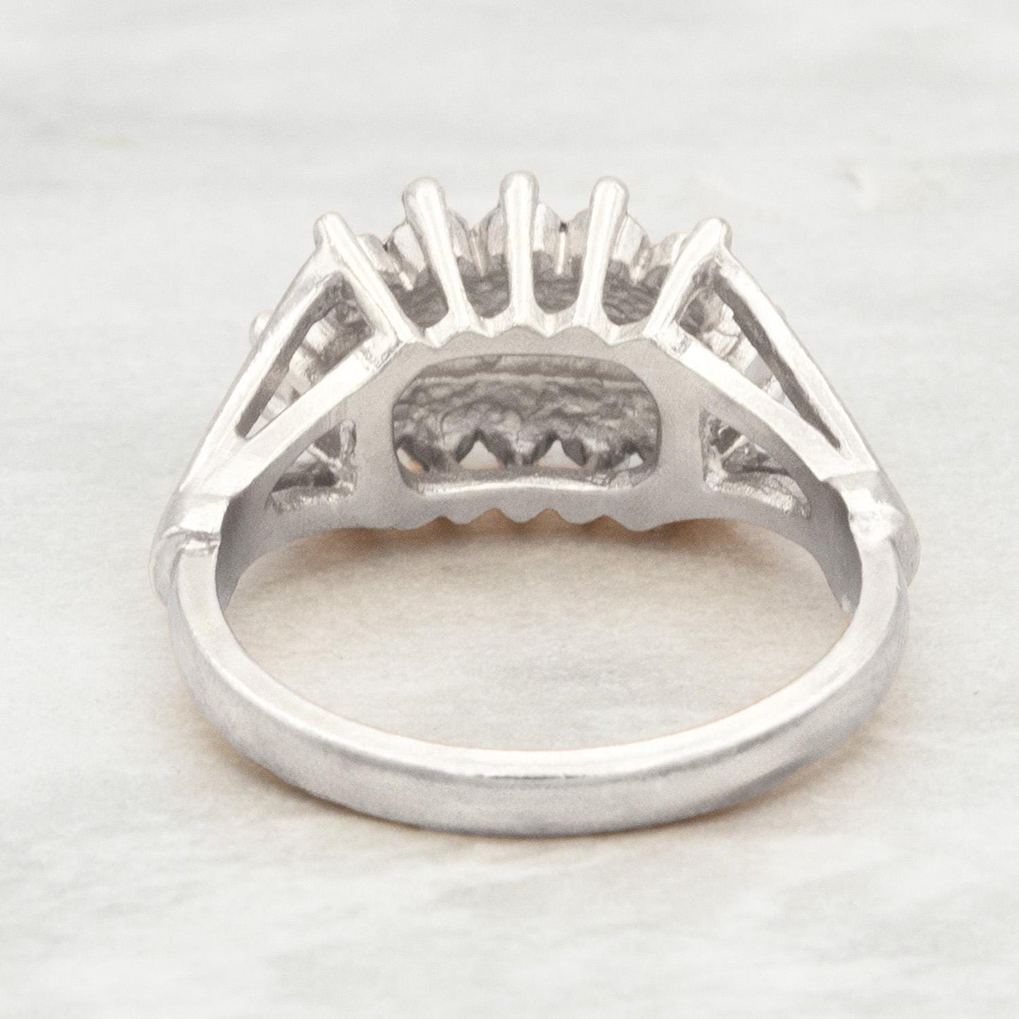 Vintage Austrian Crystal Cocktail Ring – 18k Gold & White Gold Electroplated, Made in Providence RI jewelry image 1