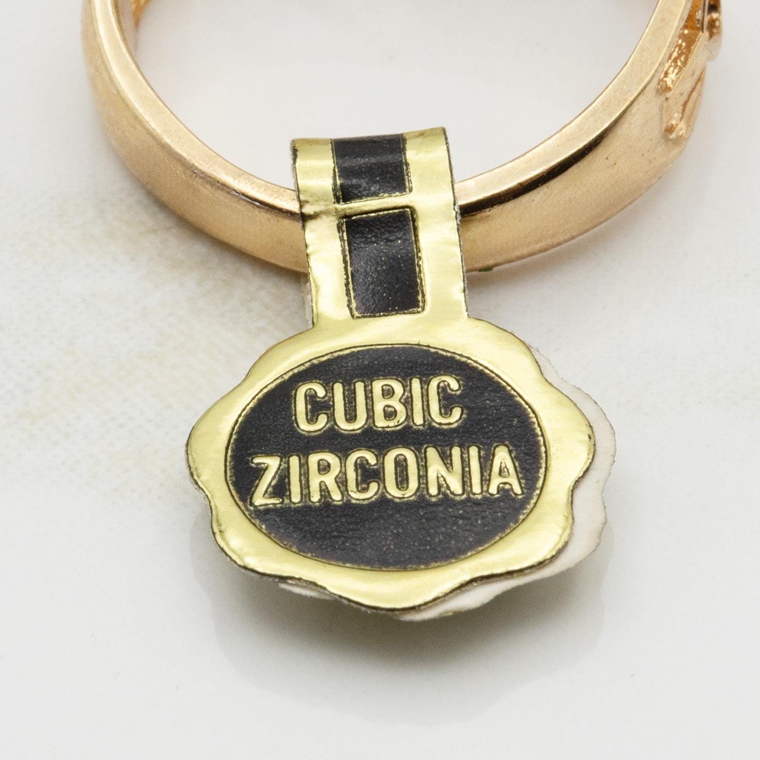 Vintage 18k Gold Electroplated Heart Cutout Band Ring with Oval Cubic Zirconia – Made in Providence, RI jewelry image 1