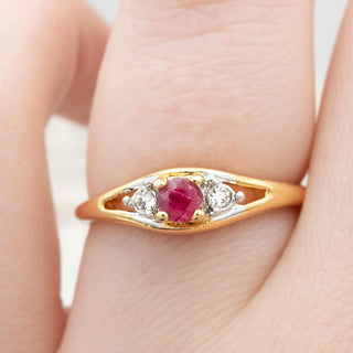 Genuine Ruby Yellow Gold