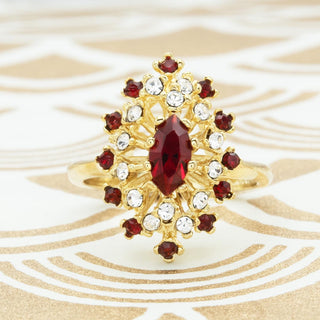 Gold Ruby Clear Crystal