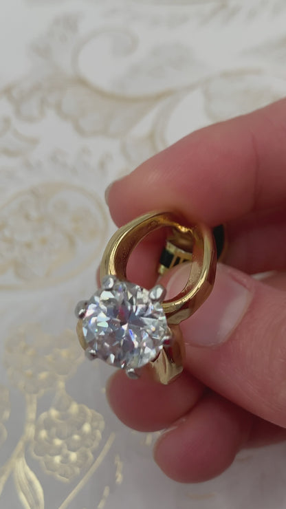 Women's Vintage 8 ct. Marquise Cut Cubic Grade AAAAA Zirconia Solitaire Engagement Style Ring 18KT Gold Electroplated