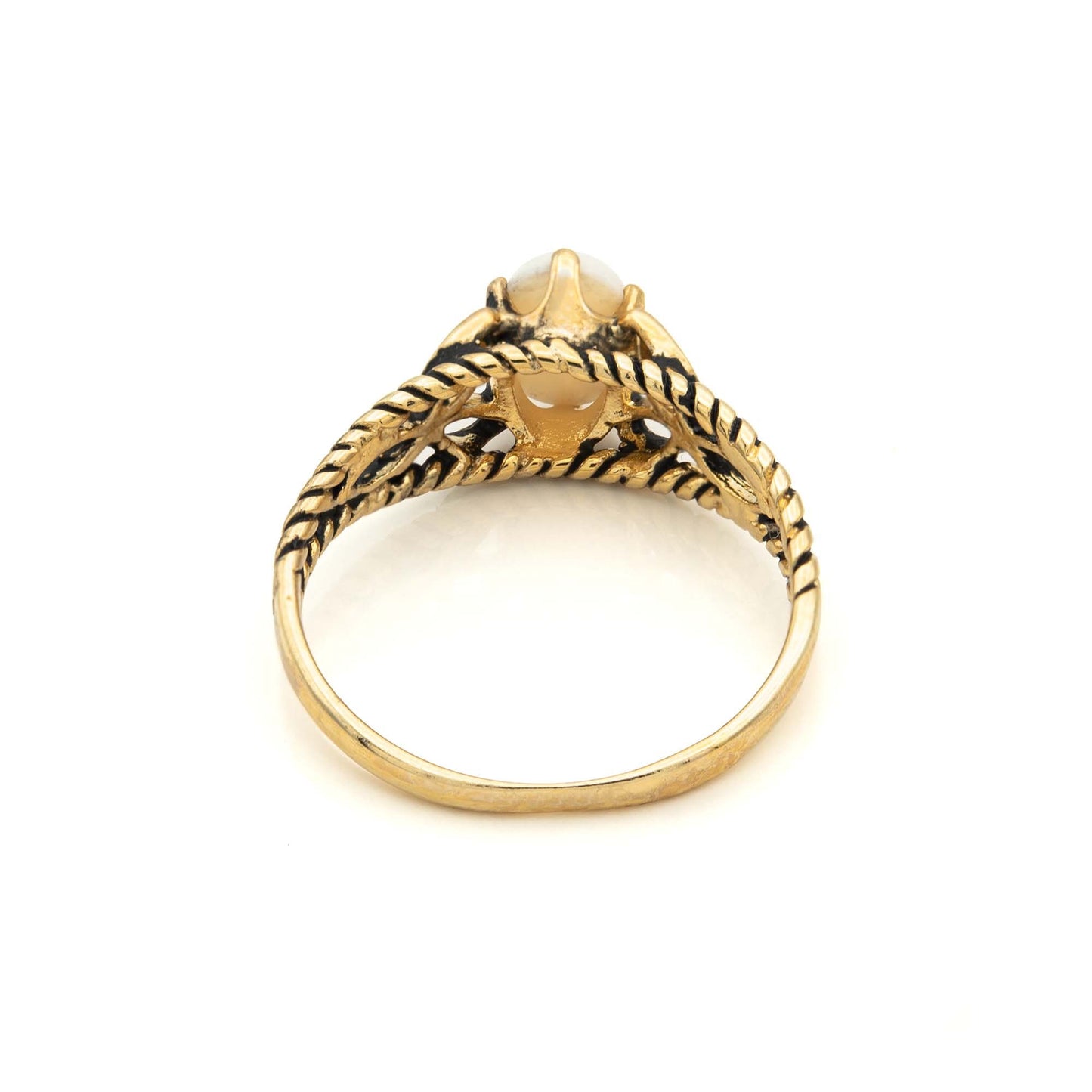 Vintage Peridot Austrian Crystal 18k Gold Electroplated Filigree Cocktail Ring Made in USA