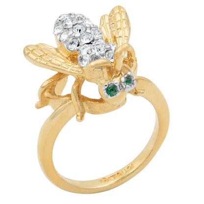 Emerald Eyes Bee Ring