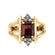 Vintage 1980s Garnet and Clear Austrian Crystals 18k Yellow Gold Electroplated January Birthstone Made in USA #R1747