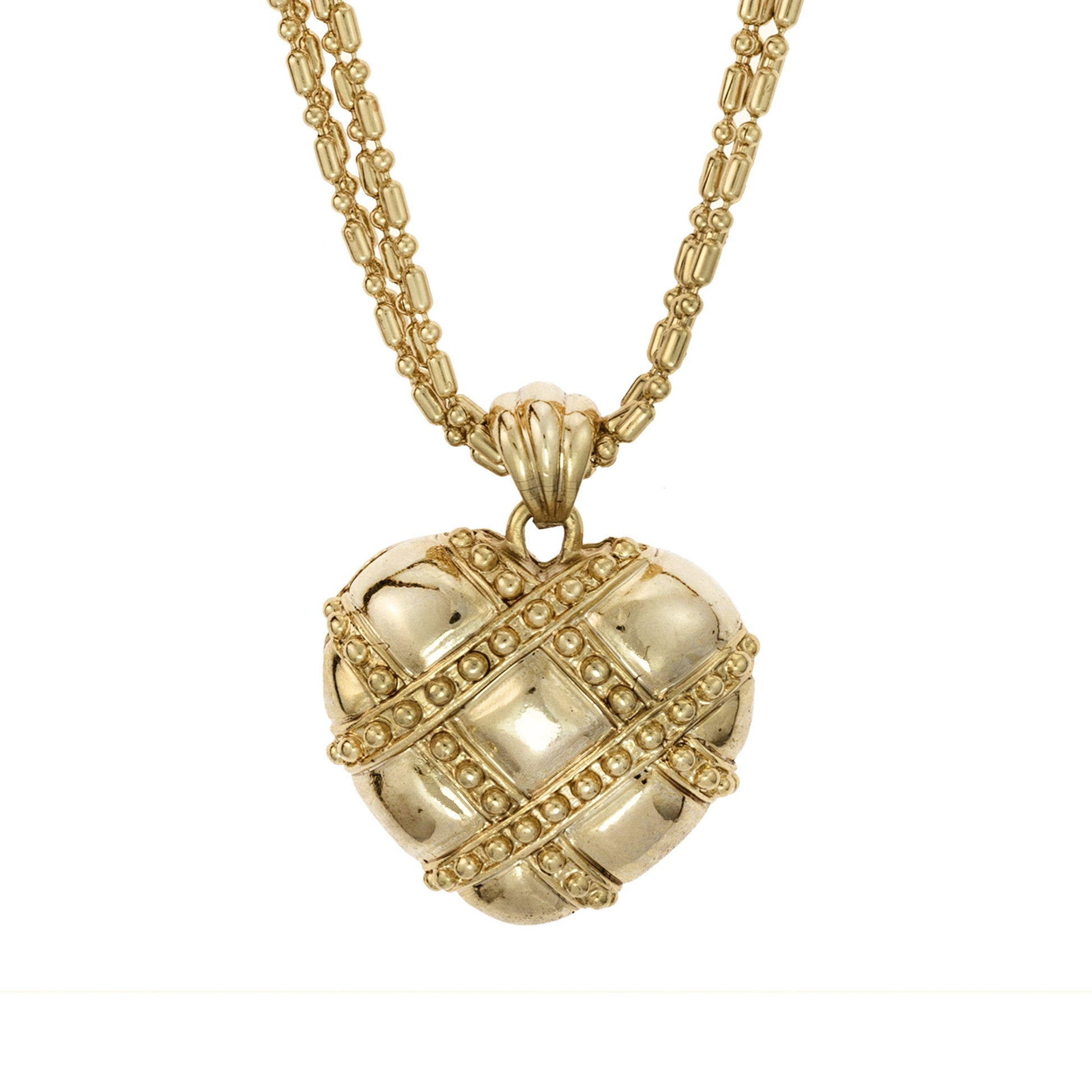 vintage-gold-tone-heart-pendant-necklace