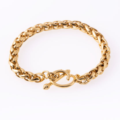 Vintage Oscar De La Renta Gold Tone Braided Link Bracelet