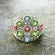 Vintage Pave Austrian Crystal Ring Womens Antique Ring 18k Yellow Gold Electroplated Made in USA