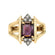 Vintage 1980s Garnet and Clear Austrian Crystals 18k Yellow Gold Electroplated January Birthstone Made in USA #R1747