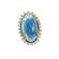 Vintage Ring Crystal Surrounded by Clear Crystals 18kt Yellow Gold Electroplated