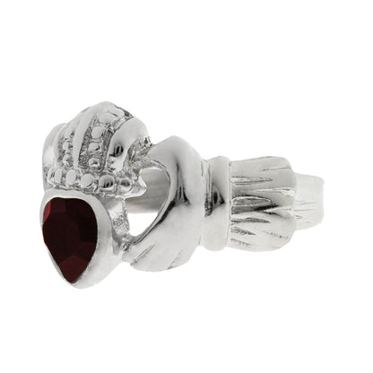 Vintage Jewelry Austrian Crystal Claddagh Ring 18k Yellow or White Gold Electroplated Ring for Man or Woman
